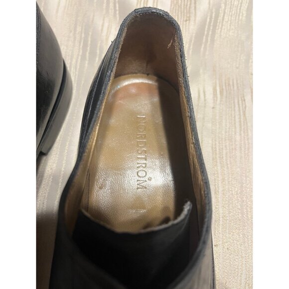 John W Nordstrom Oxfords Dress Shoes Mens Size 10D black Leather Cap Toe  Italy